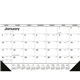 Triumph(R) Calendars Black White Desk Pad with Vinyl Corners