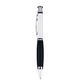 Blackpen Brass Click - Action White Ballpoint Pen w / Black Comfort Grip, Chrome Points