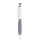 Blackpen Brass Click - Action White Ballpoint Pen w / Silver Comfort Grip, Chrome Points