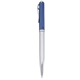 Blackpen Twist - Action Brass Ballpoint Pen in Polished Chrome w / Blue Lacquer Cap