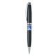 Blackpen Twist - Action Black Brass Ballpoint Pen w / Blue Marble Grip and Chrome Points