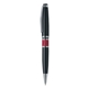 Blackpen Twist - Action Black Brass Ballpoint Pen w / Red Marble Grip and Chrome Points