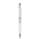 Blackpen Twist - Action Satin Brass Ballpoint Pen w / White Marble Grip and Chrome Points