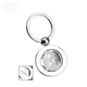 Globe Swivel Spinner Split - Ring Silver Keyring