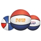 7 Mid - Size Red / White / Blue Rubber Basketball