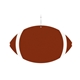 2 1/2 Brown Football Plastic Medallion Badges