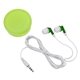 Earbuds In Round Plastic Case