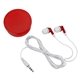 Earbuds In Round Plastic Case