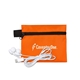 ZIPTUNE Mobile Tech Earbud Kit In Zipper Pack Components inserted into Polyester Zipper Kit