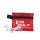 ZIPTUNE Mobile Tech Earbud Kit In Zipper Pack Components inserted into Polyester Zipper Kit