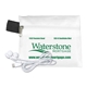 ZIPTUNE Mobile Tech Earbud Kit In Zipper Pack Components inserted into Polyester Zipper Kit