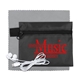 ZIPTUNE PLUS Mobile Tech Earbud Kit with Microfiber Cleaning Cloth In Zipper Pack Components inserted into Polyester zipper Kit