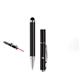 Cap - off Brass Ballpoint Pen in Black Lacquer w / Laser and Touch Screen Stylus
