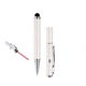 Cap - off Brass Ballpoint Pen in White Lacquer w / Laser and Touch Screen Stylus