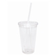 Clear Tumbler with Colored Lid - 18 oz