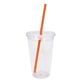 Clear Tumbler with Colored Lid - 18 oz