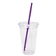 Clear Tumbler with Colored Lid - 18 oz