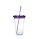 Clear Tumbler with Colored Lid - 18 oz
