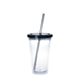 Clear Tumbler with Colored Lid - 18 oz