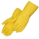 Yellow Latex Unsupported Flock Lined Glove