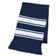 Two - Tone Knit Scarf With Fringe