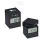 MoMA 4- in -1 Black Twist Clock w / Date, Time, Alarm, Temperature, Battery