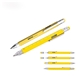 Troika Construction Yellow Brass Tool Pen with 4 Metric Ratios, Level, Screwdrivers and Stylus - Black