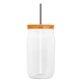 Garyline(R) 27 oz Tritan(TM) Clear Mason Jar with Lid and Straw