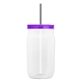 Garyline(R) 27 oz Tritan(TM) Clear Mason Jar with Lid and Straw