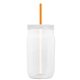 Garyline(R) 27 oz Tritan(TM) Clear Mason Jar with Lid and Straw