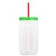 Garyline(R) 27 oz Tritan(TM) Clear Mason Jar with Lid and Straw