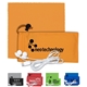 TUNEBOOM PLUS Mobile Tech Earbud Kit with Microfiber Cloth in Microfiber Cinch Pack Components inserted into Microfiber Kit