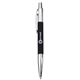 Soft Touch Silver Push - Action Ballpoint Pen, Faux Leather Barrel