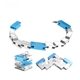 PlayableART Metal Bracelet Cube Silver Blue Art Puzzle