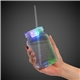 Multi Color LED 20 oz Mason Jar with Straw