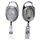 PATASKALA 30 Cord Shiny Chrome Finish Solid Metal Retractable Badge Reel and Badge Holder with Laser Imprint (Patent D539, 122)