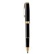 Parker Sonnet Rollerball, Black Lacquered Finish Barrel w / Gold Trim, Black Ink