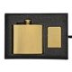 Deluxe 5 oz Flask and Oil Flip Top Lighter Gift Set