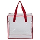 12W x 12H x 6Gusset ARETE Clear Vinyl Stadium Compliant Tote Bag with Zipper