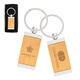 Sterling Silver Plated Bamboo Rectangle Keyring