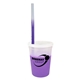Promotional Personalized 12 oz Mood Plastic Stadium Cup / Straw / Lid Set