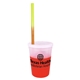 Promotional Personalized 12 oz Mood Plastic Stadium Cup / Straw / Lid Set