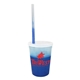 Promotional Personalized 12 oz Mood Plastic Stadium Cup / Straw / Lid Set