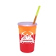 Promotional Personalized 22 oz Mood Stadium Plastic Cup / Straw / Lid Set