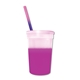 Promotional Personalized 22 oz Mood Stadium Plastic Cup / Straw / Lid Set