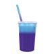 Promotional Personalized 22 oz Mood Stadium Plastic Cup / Straw / Lid Set