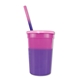 Promotional Personalized 22 oz Mood Stadium Plastic Cup / Straw / Lid Set