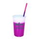 Promotional Personalized 22 oz Mood Stadium Plastic Cup / Straw / Lid Set