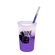Promotional Personalized 22 oz Mood Stadium Plastic Cup / Straw / Lid Set