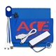 CHARGEBANK Mobile Tech Power Bank Accessory Kit with Charging Cables and Microfiber Cloth in Microfiber Cinch Pack Components inserted into Microfiber Kit